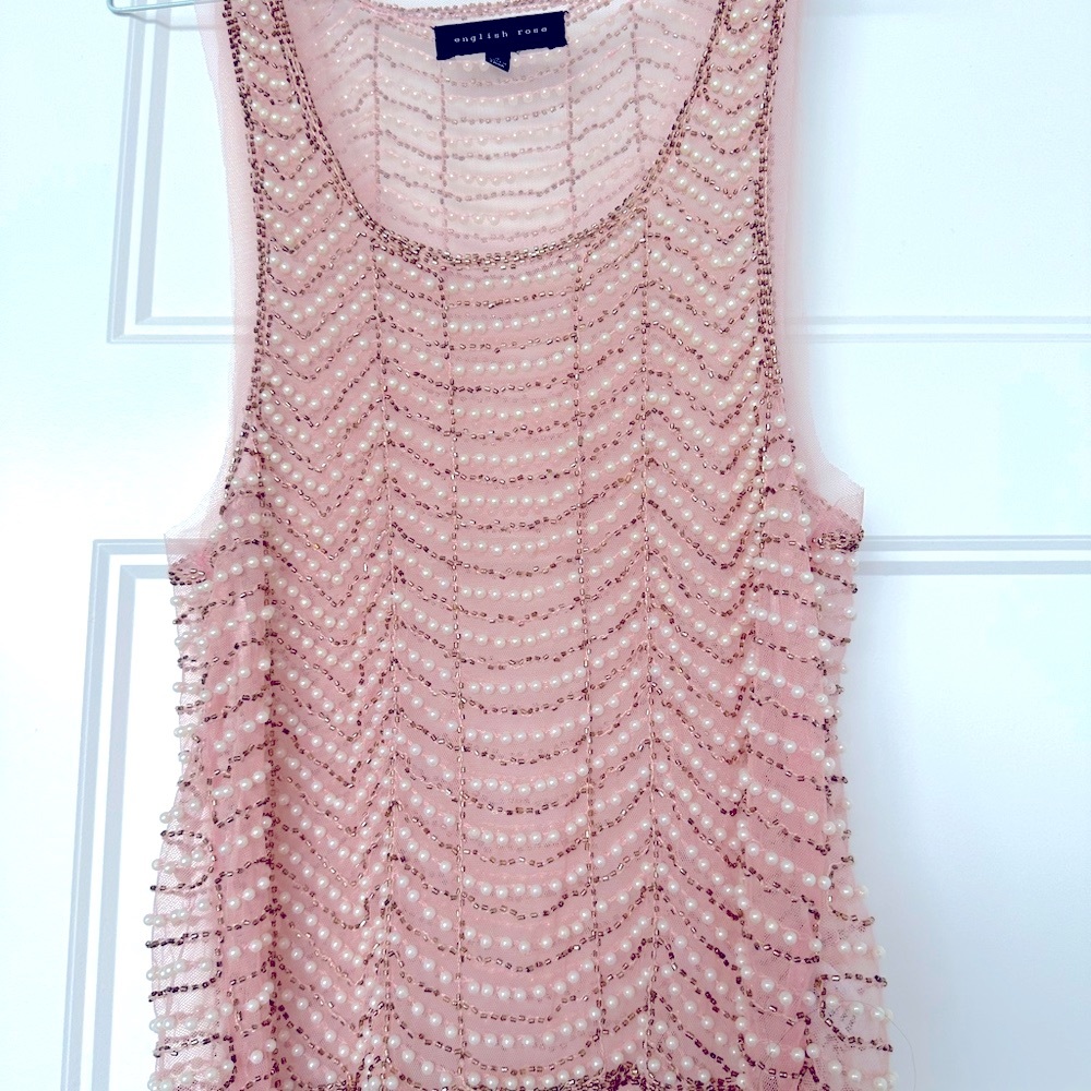 Tank top with pearls